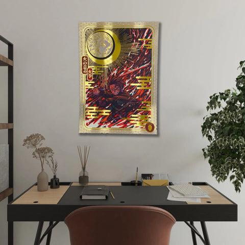 "Hiken" - Plaque métallique Gold 60x40cm