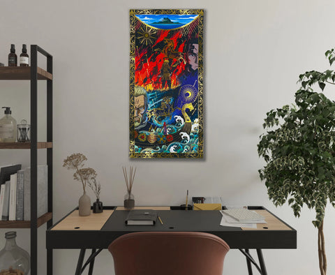 "father dies twice" - Plaque métallique Gold 80x40cm