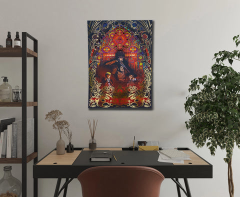 "The death" - Plaque métallique Gold 60x40cm