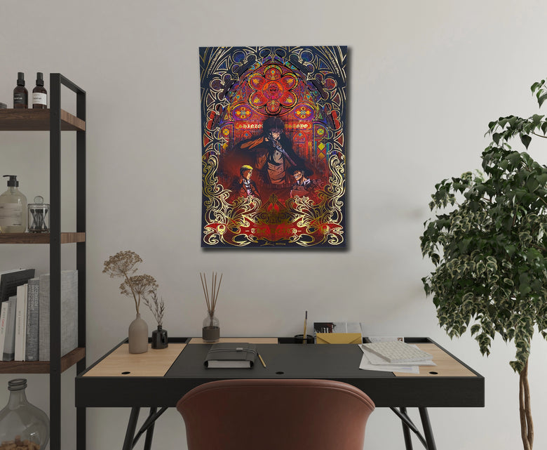 "The death" - Plaque métallique Gold 60x40cm