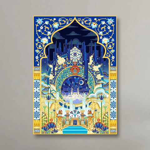 "Akkad" - Plaque métallique Gold 60x40cm