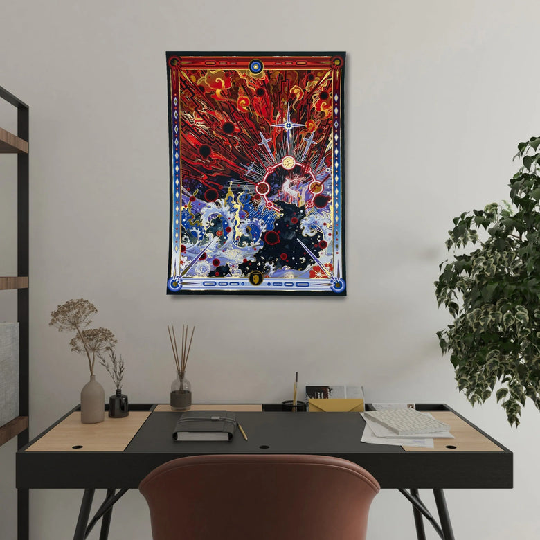 "Red Storm" - Plaque métallique Gold 60x40cm