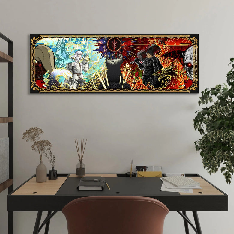 "Duel of the fates" - Plaque métallique Gold 113x42cm