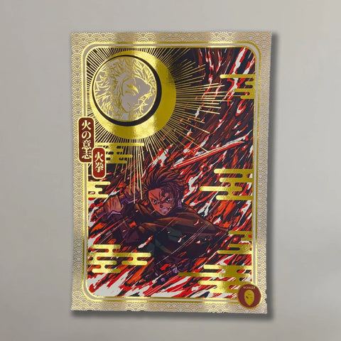 "Hiken" - Plaque métallique Gold 60x40cm