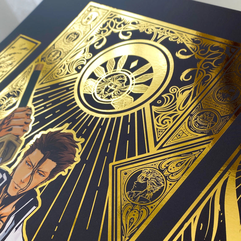 "King Butterfly" - Plaque métallique Gold 60x40cm