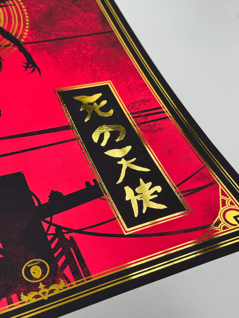 "Angel of death" - Plaque métallique Gold 60x40cm