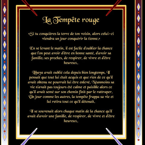 "Red Storm" - Plaque métallique Gold 60x40cm