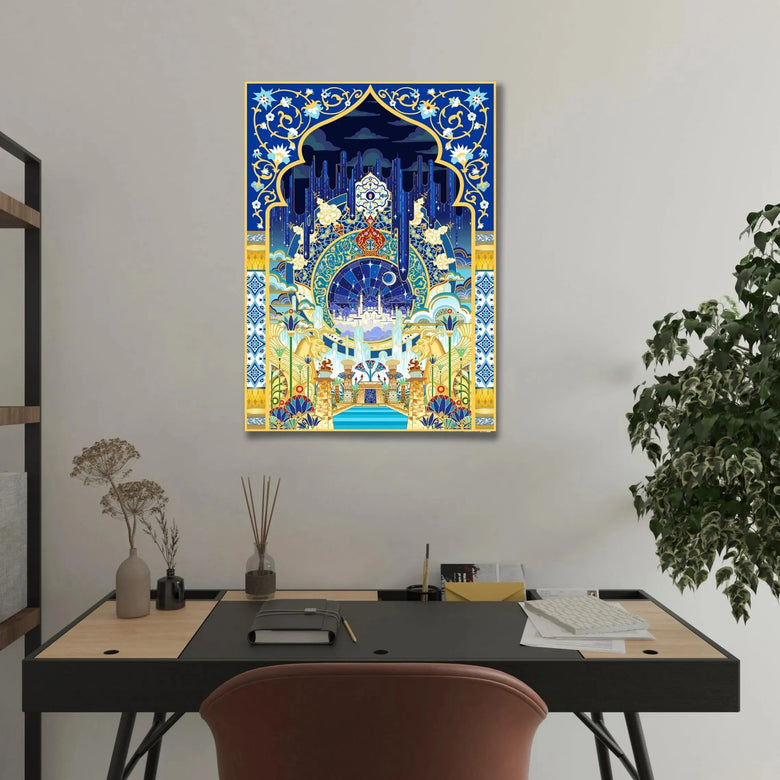 "Akkad" - Plaque métallique Gold 60x40cm