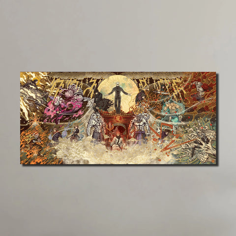 "Beyond Good and Evil" - Plaque métallique Gold 90x42cm