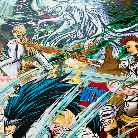 "Holy war" - Plaque métallique Gold 90x42cm
