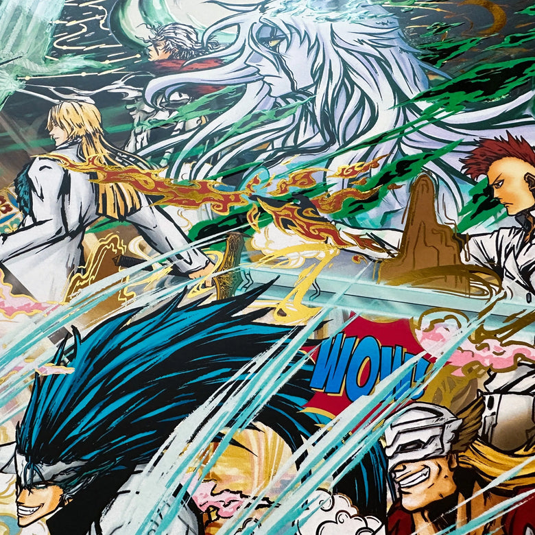 "Holy war" - Plaque métallique Gold 90x42cm