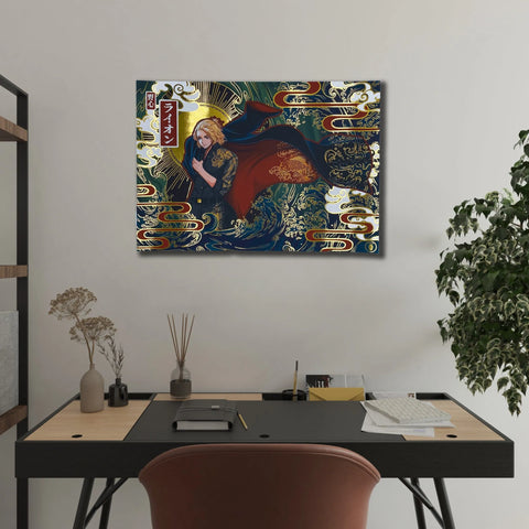 "Black dragon" - Plaque métallique Gold 60x40cm