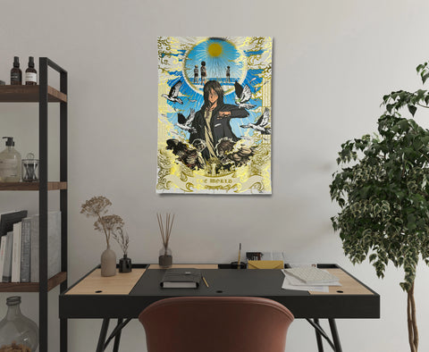"The world" - Plaque métallique Gold 60x40cm