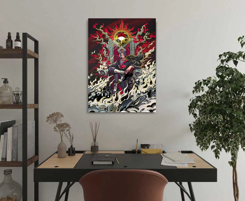 "Eternal Flames" - Plaque métallique Gold 60x40cm