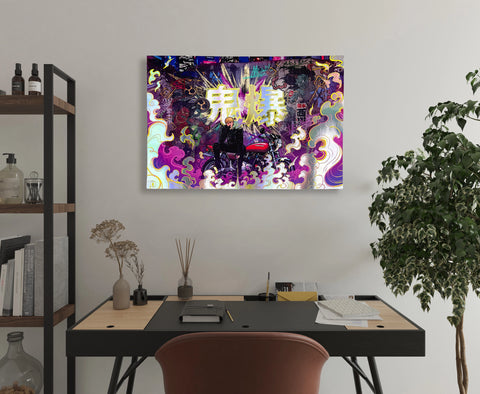 "The Biker II" - Plaque métallique Holographique 60x40cm
