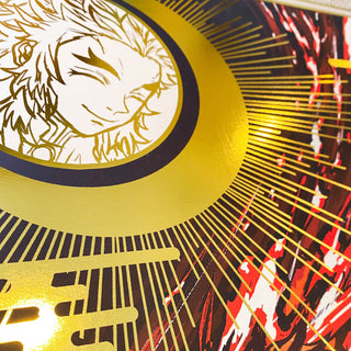"Hiken" - Plaque métallique Gold 60x40cm